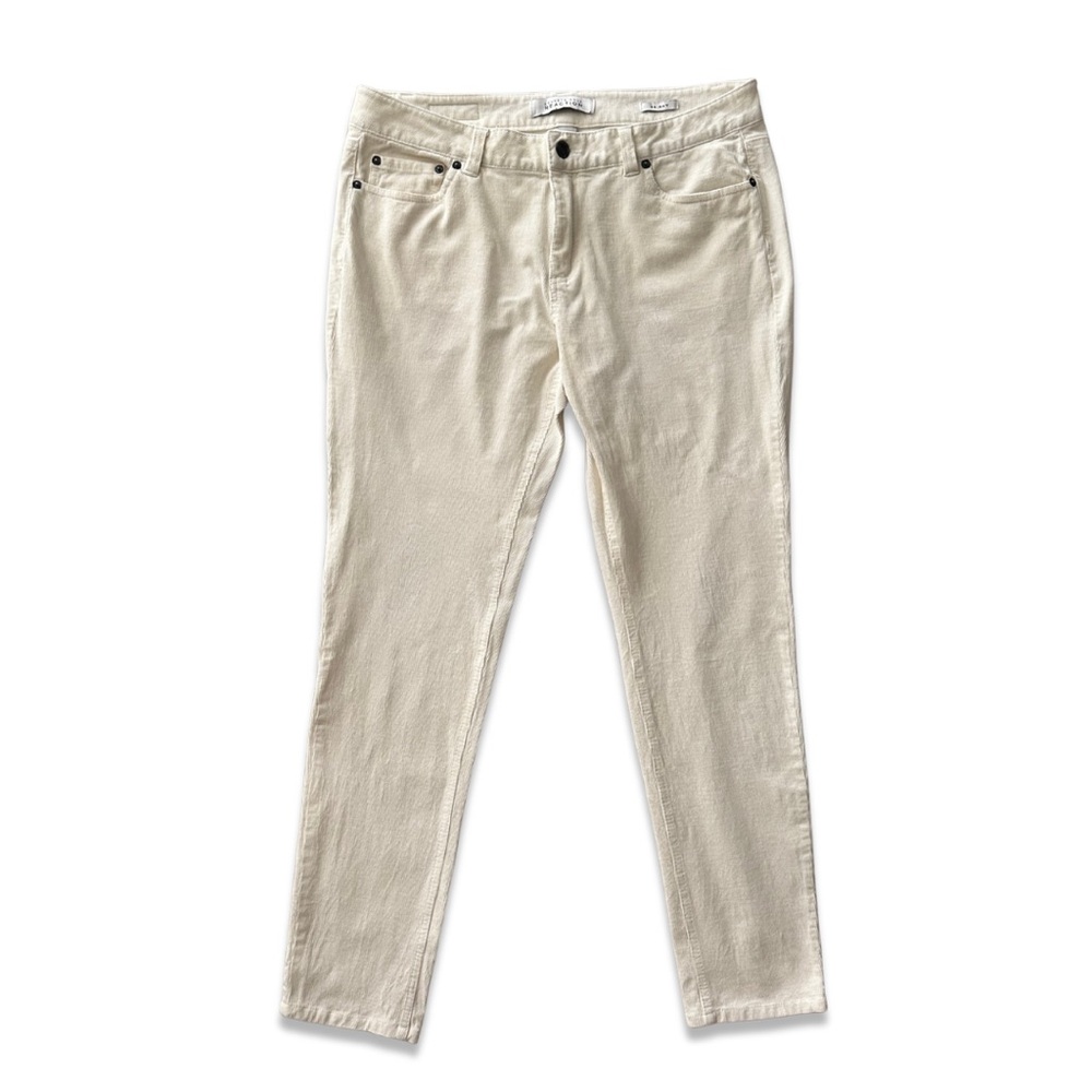 🏷️*Price Drop* Kenneth Cole Reaction Cream Corduroy Stretch Mid-Rise Pant Sz 12